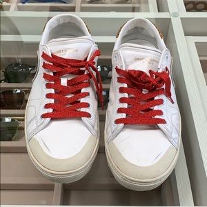 SAINT LAURENT
White diamond and leopard TRAINERS